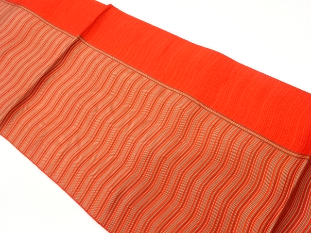 本場筑前博多よろけ横縞模様織出し名古屋帯